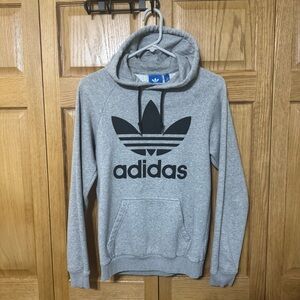 Adidas Gray Sweatshirt Hoodie with Trefoil Logo